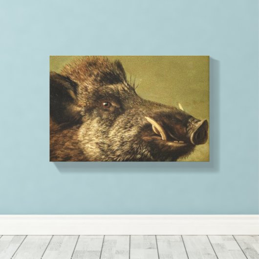 Everzwijnen kop (Lelijk varken) Canvas Afdruk (Insitu (Houten vloer))