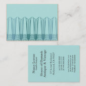 EVE'S BALCONY, Art Deco Ironwork in Aqua en Blauwg Visitekaartje (Voorkant / Achterkant)