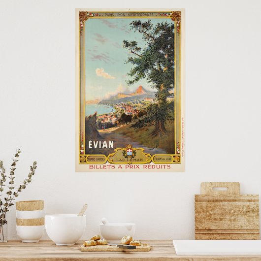 Evian, Lac Léman, Paris - Lyon - Méditerrannée Poster (Keuken)