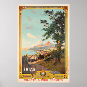 Evian, Lac Léman, Paris - Lyon - Méditerrannée Poster