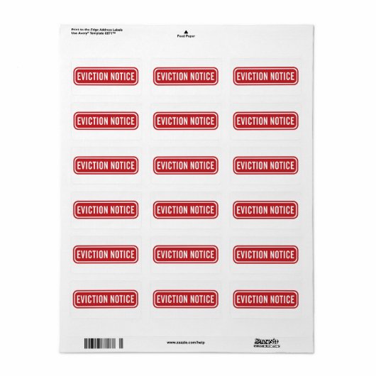 Eviceminetiket Kantoor Etiket (Full Sheet)