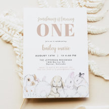 EVIE Cute Pastel Baby Bunny 1st Birthday