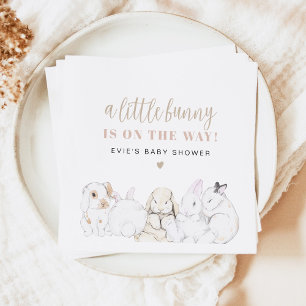 EVIE Cute Pastel Waterverf Bunny Baby shower Servet