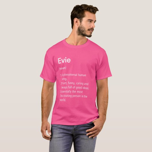 Evie Name Definition Funny Dictionary T-shirt (Voorkant volledig)