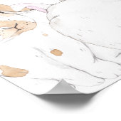 EVIE Schattige Pastel Baby Bunny Baby shower Welko Poster (Hoek)