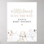 EVIE Schattige Pastel Baby Bunny Baby shower Welko Poster (Voorkant)