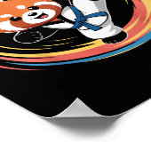 Evie's Power Rode Panda Taekwondo Karate Blauwe Ba Poster (Hoek)