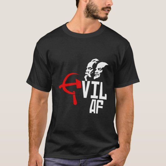 Evil Af Hammer Sickle Grappig Anti-Communistisch S T-shirt (Voorkant)