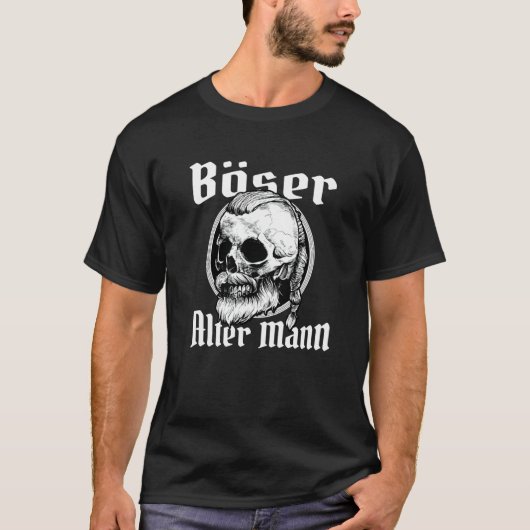 Evil Alter Mann Nordic Skull Grandpa Papa Viking T-shirt (Voorkant)
