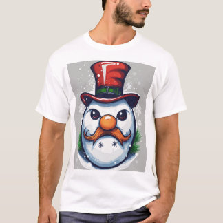 Evil Angry Sneeuwman Kerst Logo T-shirt ontwerp