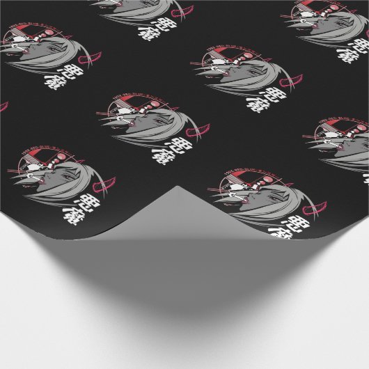 Evil Anime Sad Girl Otaku Japans esthetisch Cadeaupapier (Hoek)