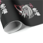 Evil Anime Sad Girl Otaku Japans esthetisch Cadeaupapier (Rol Hoek)