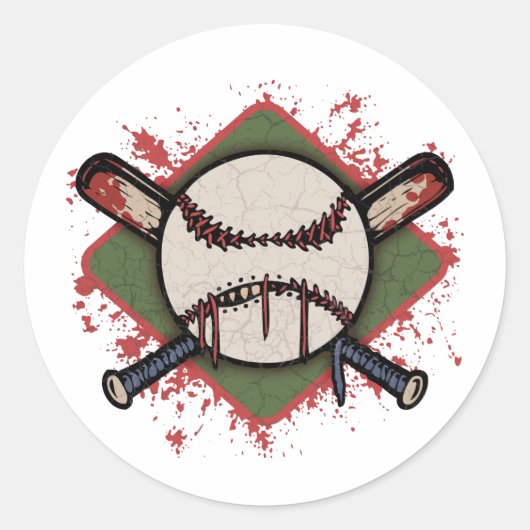 Evil Ball & Cross Bats Ronde Sticker (Voorkant)