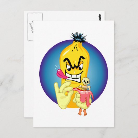 Evil Banana Peel Briefkaart (Voorkant / Achterkant)