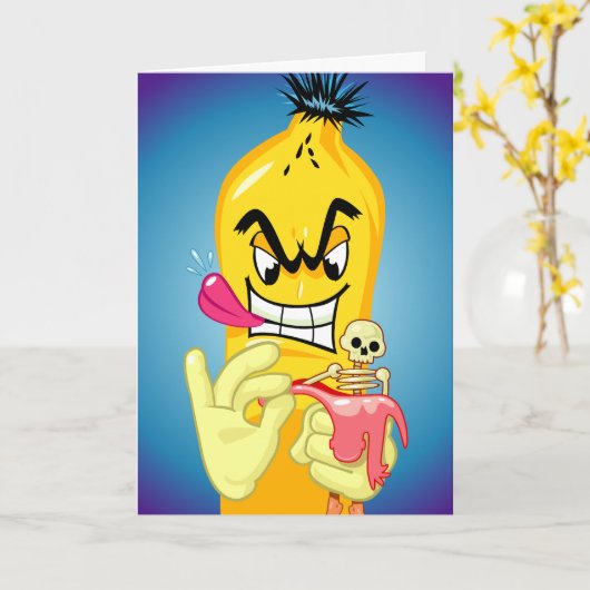 Evil Banana Peel Verjaardag Kaart (Gele Bloem)