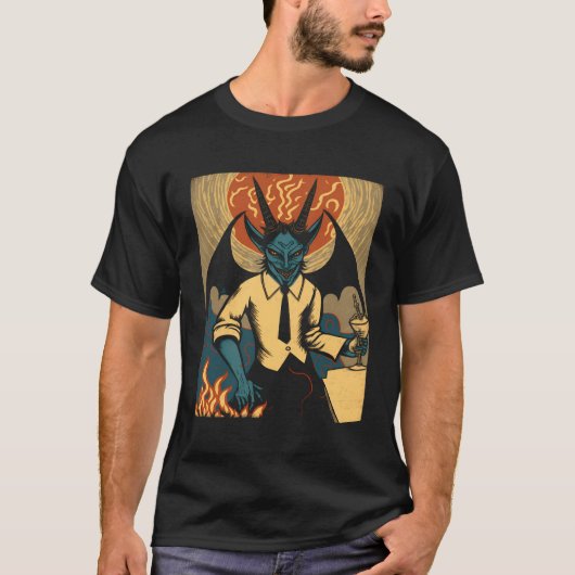 Evil Baphomet geitenduivel demon god met vleugels  T-shirt (Voorkant)