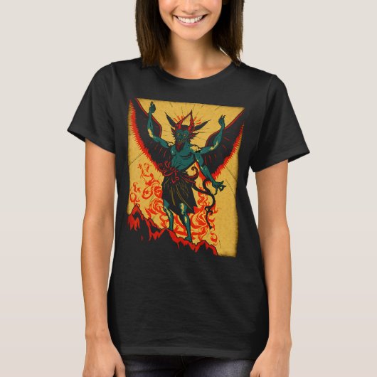 Evil Baphomet geitenduivel demon god met vleugels  T-shirt (Voorkant)