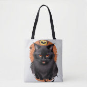 Evil Black Cat Full Print Canvas tas (Voorkant)