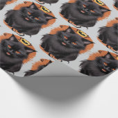 Evil Black Cat Halloween inpakpapier (Hoek)