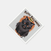 Evil Black Cat Halloween Paper Napkin Servet (Hoek)