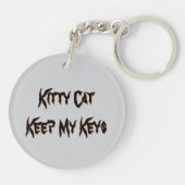 Evil Black Cat Halloween Sleutelhanger (Achterkant)