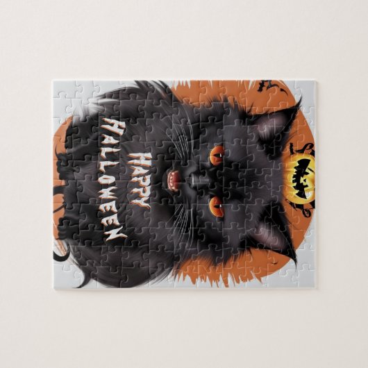 Evil Black Cat Jigsaw Puzzel (Horizontaal)