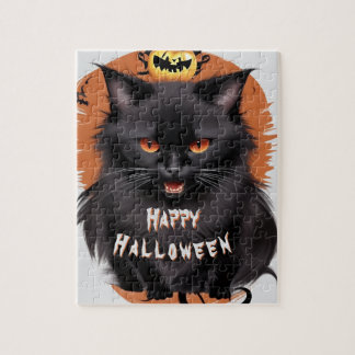 Evil Black Cat Jigsaw Puzzel