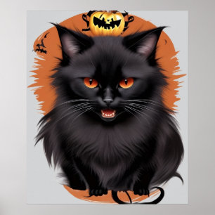 Evil Black Cat Poster doorzichtige achtergrond