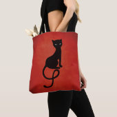 Evil Black Cat Red Elegant Tote Bag (Dichtbij)