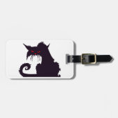 Evil Black Cat Silhouette met rode ogen Bagagelabel (Voorkant horizontaal)