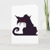 Evil Black Cat Silhouette met rode ogen Kaart (Voorkant)
