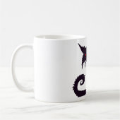 Evil Black Cat Silhouette met rode ogen Koffiemok (Links)