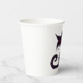 Evil Black Cat Silhouette met rode ogen Papieren Bekers (Rechts)