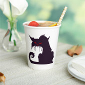 Evil Black Cat Silhouette met rode ogen Papieren Bekers