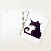 Evil Black Cat Silhouette met rode ogen Planner (Display)