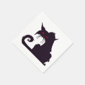 Evil Black Cat Silhouette met rode ogen Servet (Hoek)