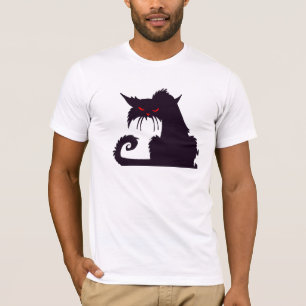 Evil Black Cat Silhouette met rode ogen T-shirt