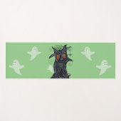 Evil Black Tree Flame Eyes Ghosts Cat Spider Green Yogamat (Voorkant (horizontaal))