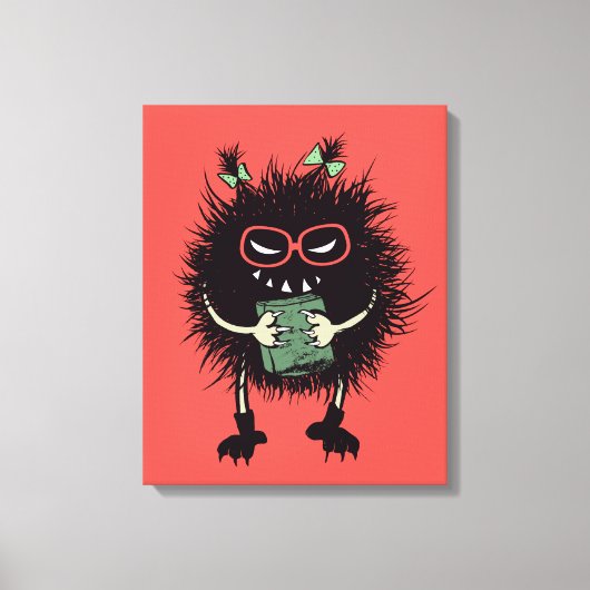 Evil Book Lover Character - Edgy Reading Canvas Afdruk (Voorkant)