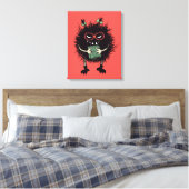 Evil Book Lover Character - Edgy Reading Canvas Afdruk (Insitu (Slaapkamer))
