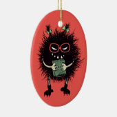 Evil Book Lover Character - Edgy Reading Keramisch Ornament (Rechts)