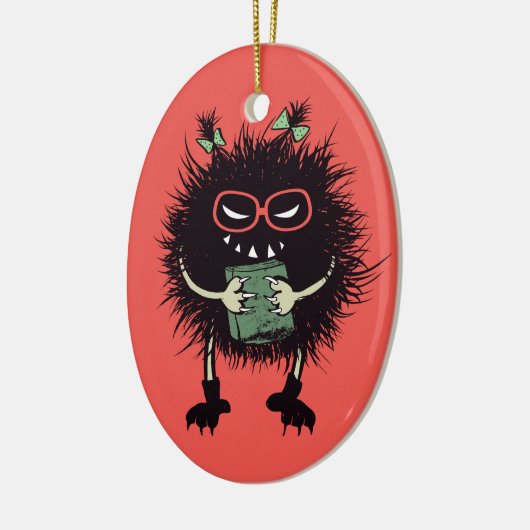 Evil Book Lover Character - Edgy Reading Keramisch Ornament (Links)