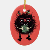 Evil Book Lover Character - Edgy Reading Keramisch Ornament (Voorkant)