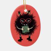 Evil Book Lover Character - Edgy Reading Keramisch Ornament (Achterkant)