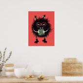 Evil Book Lover Character - Edgy Reading Poster (Keuken)