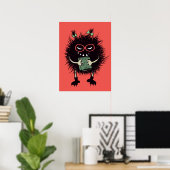 Evil Book Lover Character - Edgy Reading Poster (Thuiskantoor)