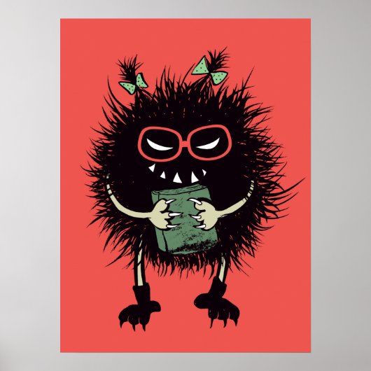 Evil Book Lover Character - Edgy Reading Poster (Voorkant)