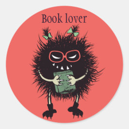 Evil Book Lover Character - Edgy Reading Ronde Sticker