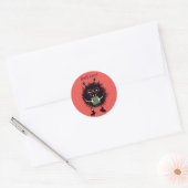 Evil Book Lover Character - Edgy Reading Ronde Sticker (Envelop)