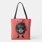 Evil Book Lover Character - Edgy Reading Tote Bag (Achterkant)